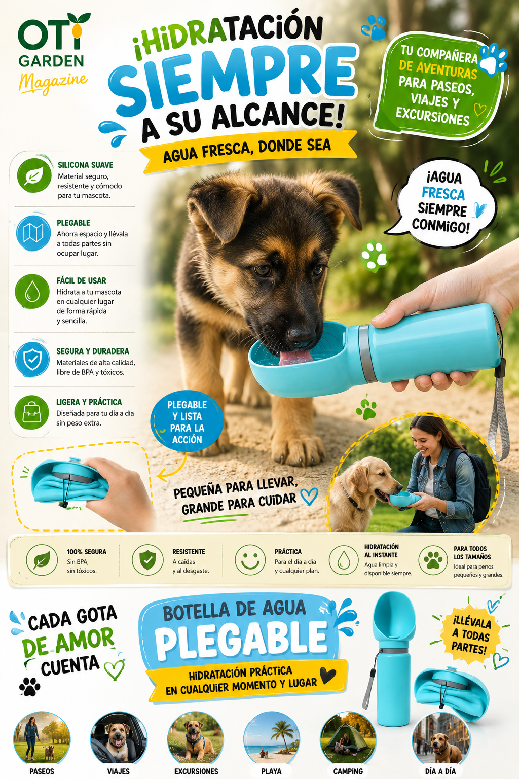 💧🐶 ¡Nunca más salgas sin agua para tu mejor amigo!
