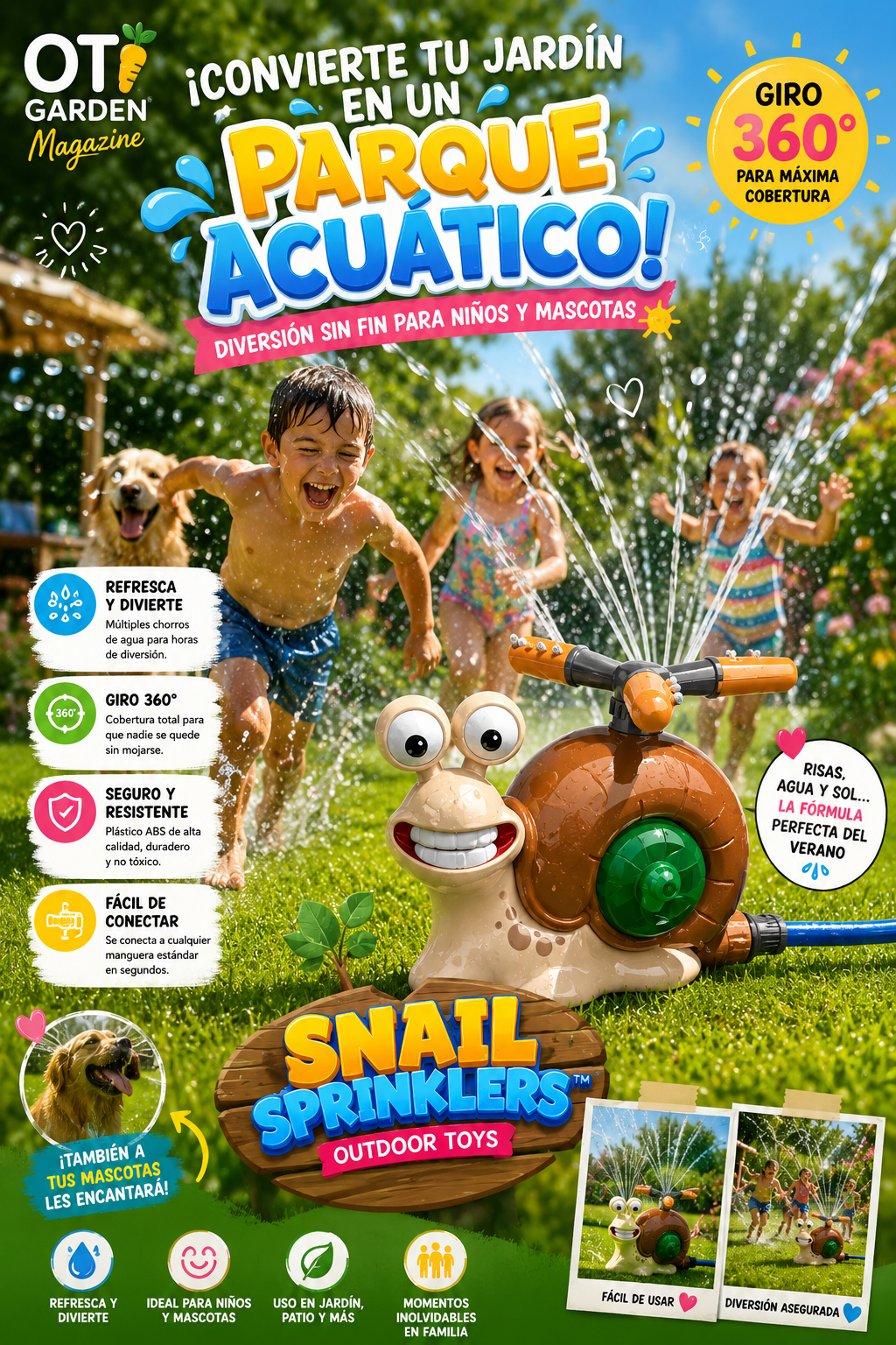 🎉💦 ¡Convierte tu jardín en un parque acuático! El aspersor que hará que los niños no quieran entrar en casa