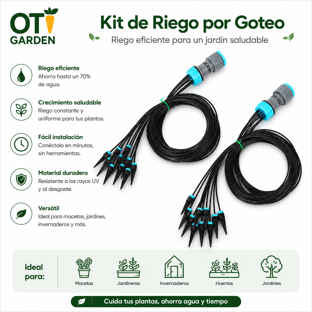 AquaFlow™ Kit de riego por goteo